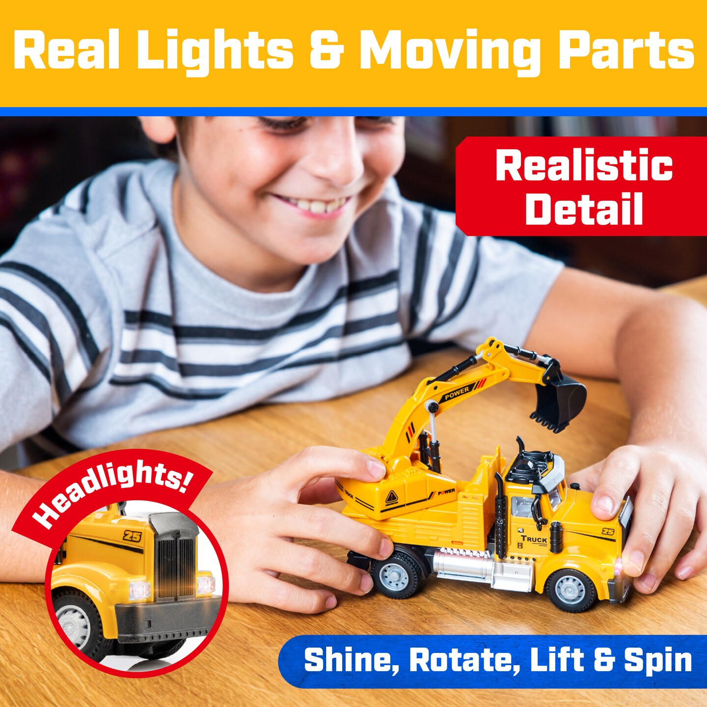 Force1 Mini Construction RC Trucks for Kids - Scoop + Mix