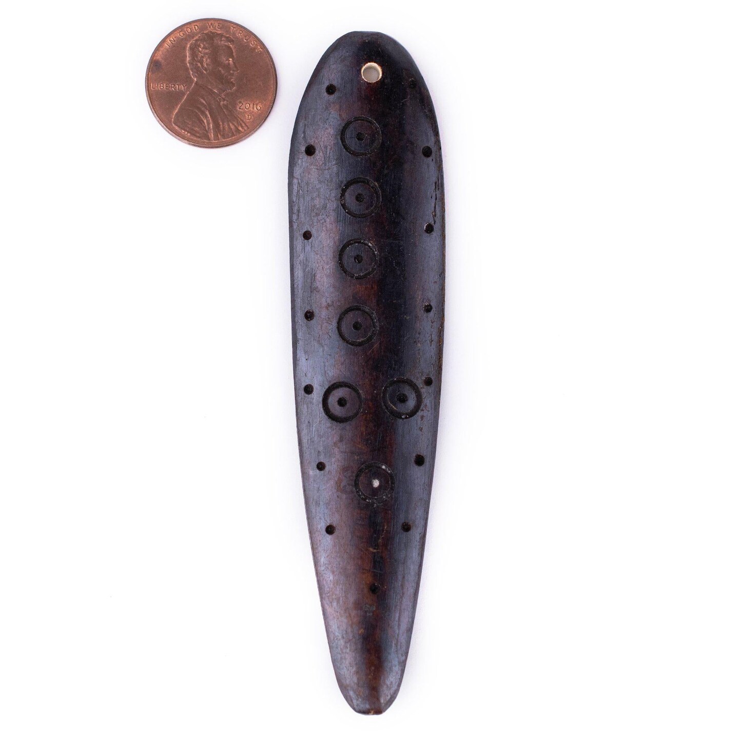 TheBeadChest Dark Brown Bone Shaman Pendant