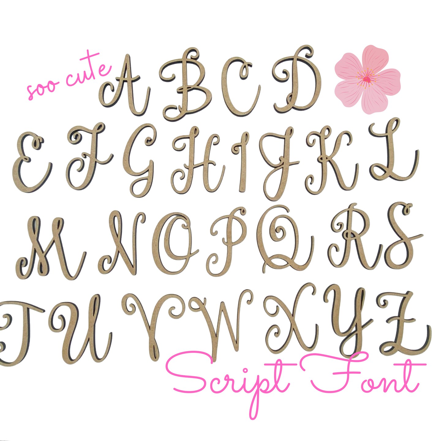 Small Scripty Font | Script Cursive Letters | Cute Letters | Wood Crafts | Wood Cutouts | Classroom Decor | School Project