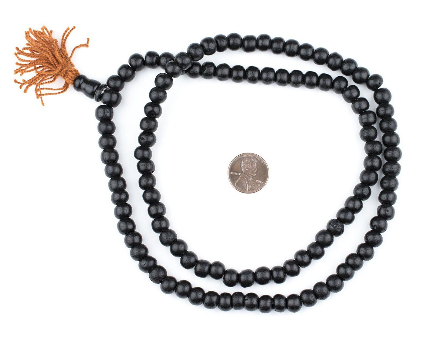 The Bead Chest 108 8mm Black Bone Mala Beads - Handmade Fair Trade Nepal Prayer Rosary Beads Necklace for Mediation, Yoga, Jewelry Making, Crafts