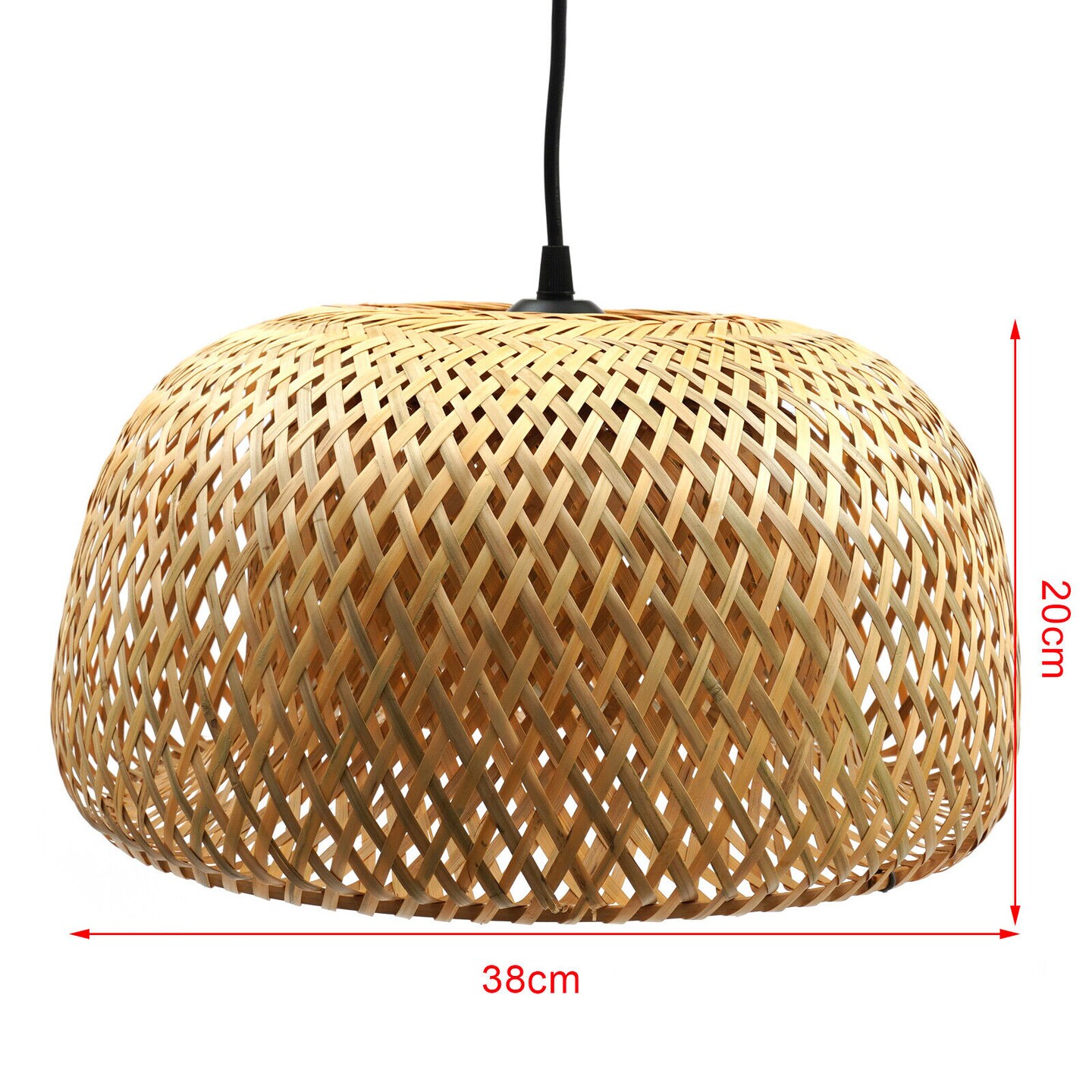 Kitcheniva Asian Bamboo Wicker Rattan Pendant Lamp Fixture