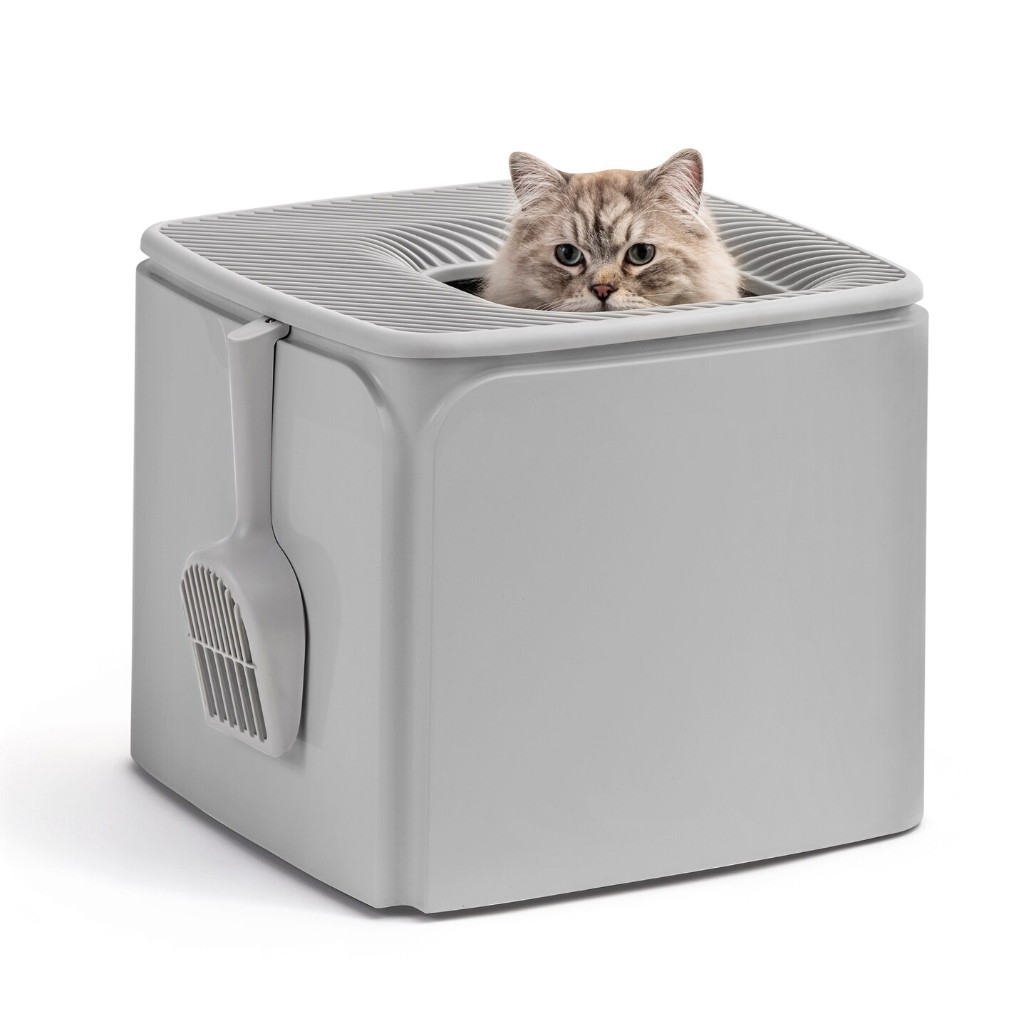 IRIS USA Top Entry Cat Litter Box Litter Particle Catching Cover and