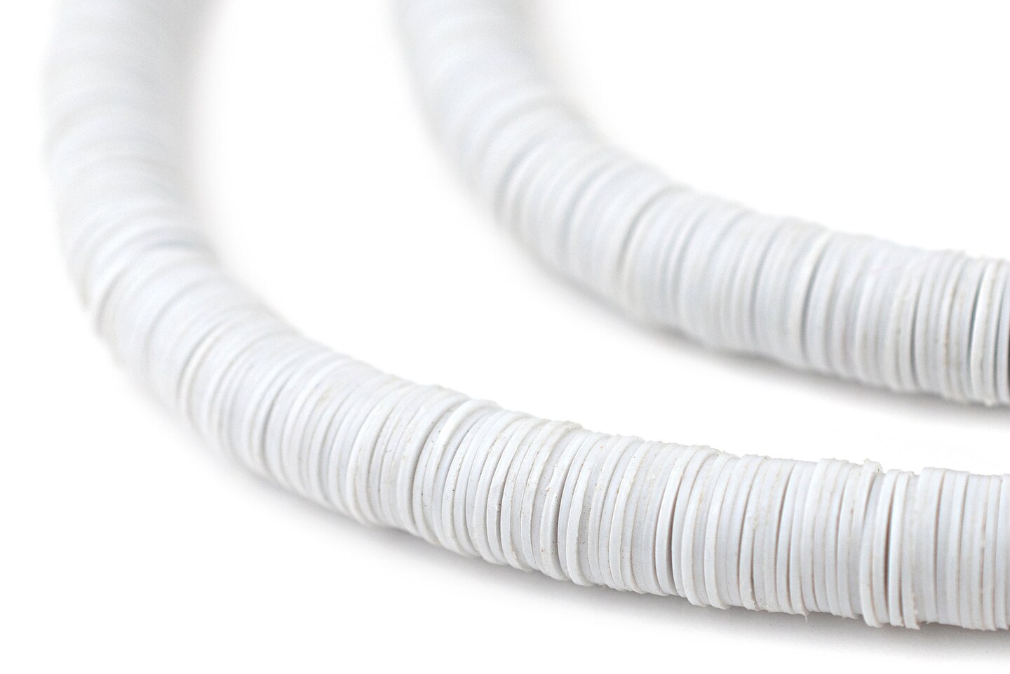 African Vinyl Beads, Ghana Vulcanite Crafts Supplies for DIY Jewelry Making, Necklaces, Bracelets (10mm, White)