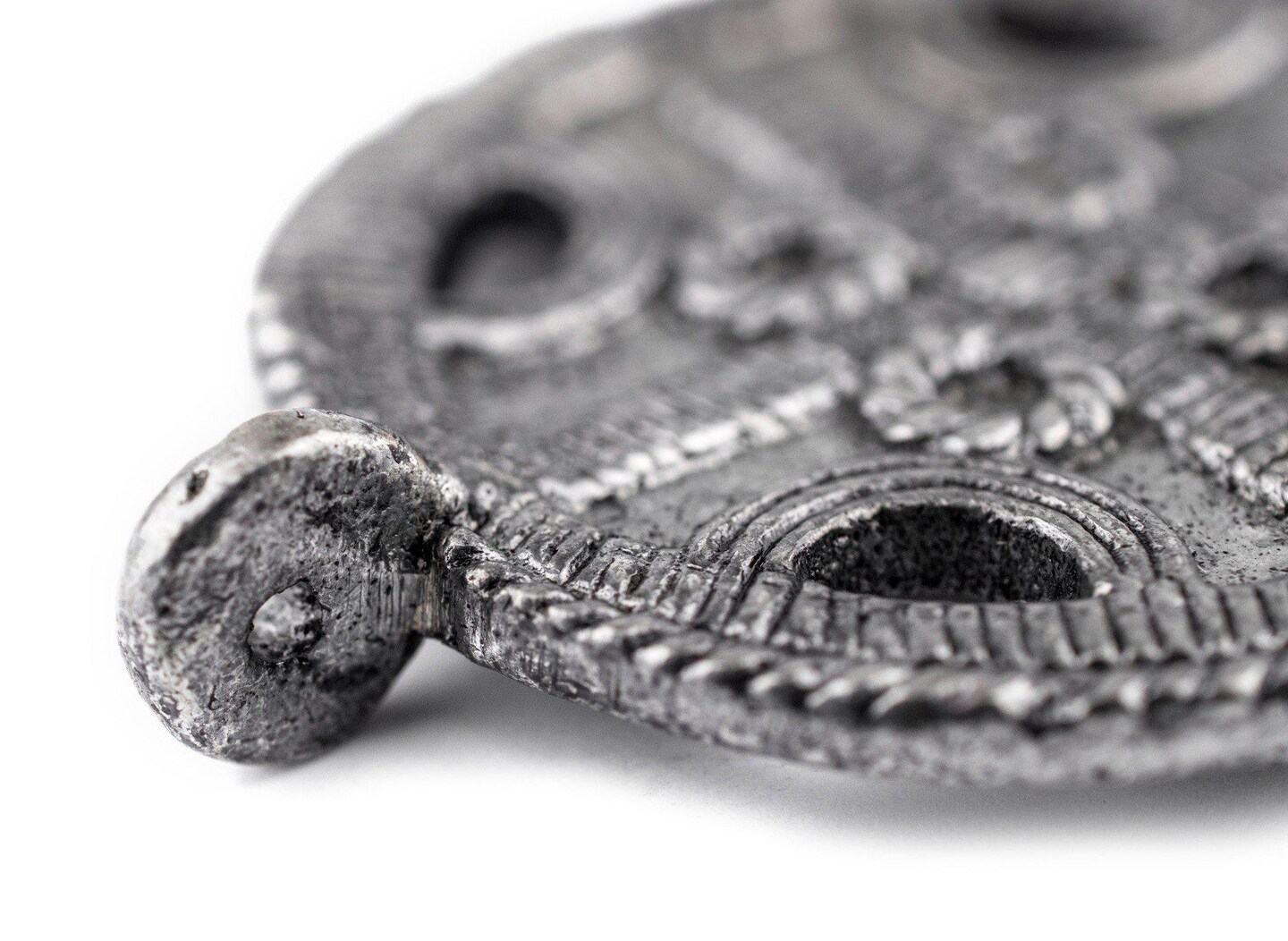 TheBeadChest Silver Circular Cross Tribal Baule Connector Pendant (39x50mm): African Tribal Metal Pendant for DIY Jewelry and Necklace