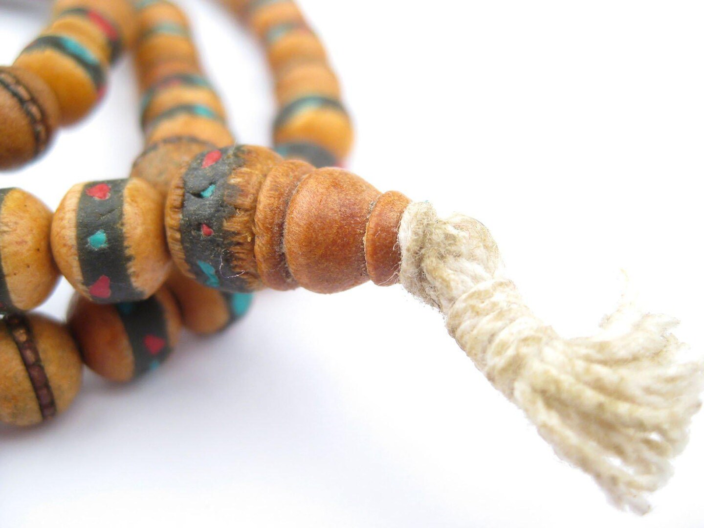 8mm Inlaid Sandalwood Mala Beads: Fragrant Aromatic Wooden Meditation Beads for Yoga, Jewelry, Necklace, Chanting Genuine Nepal Product The Bead Chest