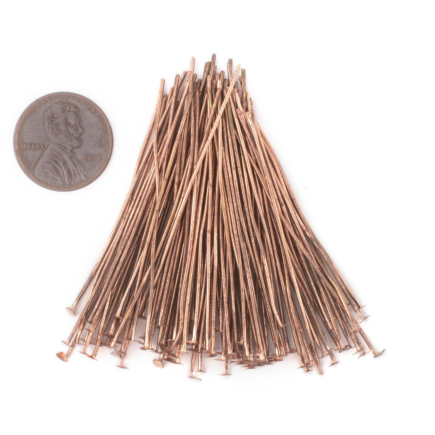 TheBeadChest Copper 21 Gauge 2 Inch Head Pins (Approx 100 pieces)