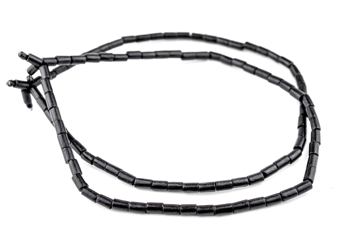 The Bead Chest Black Tube Natural Wood Beads (7x5mm): Organic Eco-Friendly Wooden Bead Strand for DIY Jewelry, Crafts, Necklace and Bracelet Making