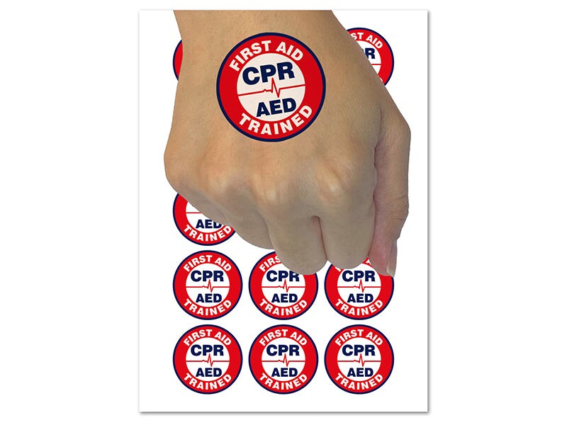 First Aid AED CPR Trained Temporary Tattoo Water Resistant Fake Body ...