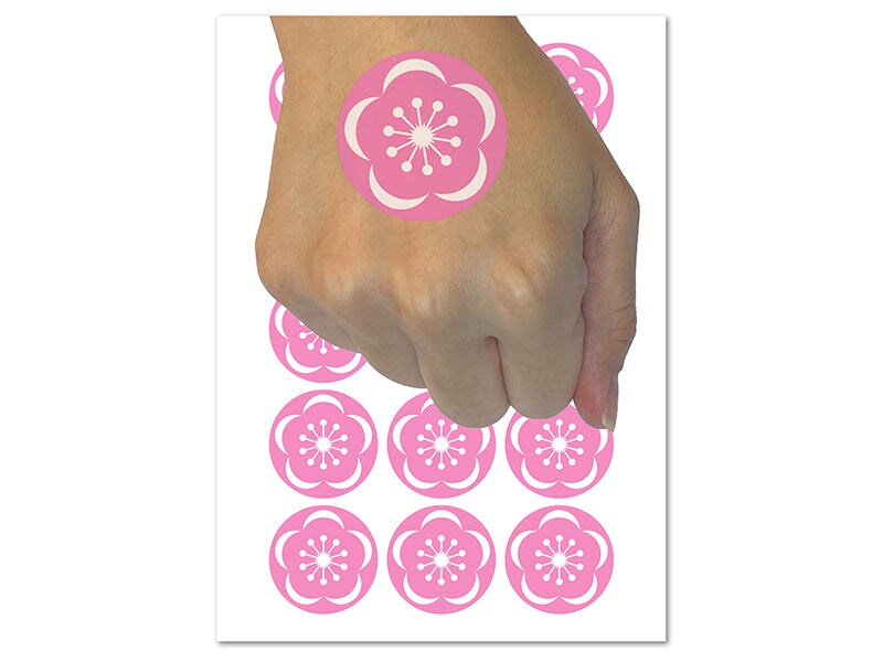 Sakura Cherry Blossom Temporary Tattoo Water Resistant Fake Body Art Set Collection 1 Sheet 4905