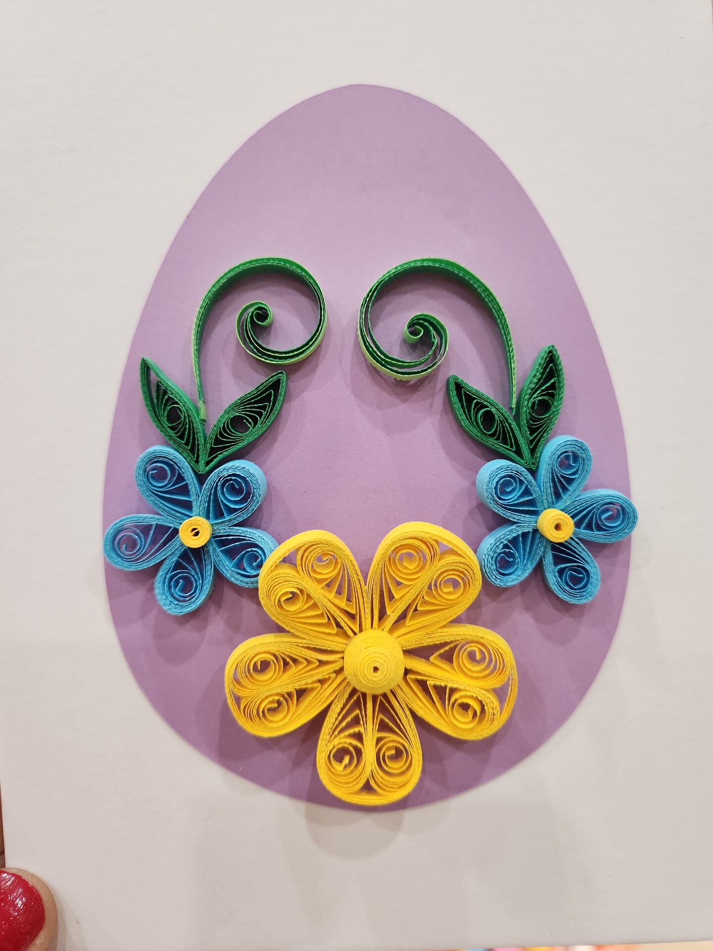Paper Quilling Easter Egg with Flowers Frame