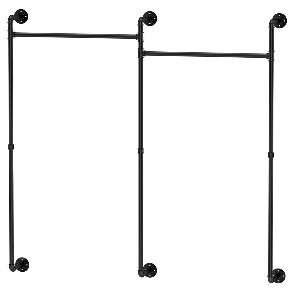 Modern Metal Pipe Clothing Hanging Rods Wall Mounted Garment Rack Display Stands