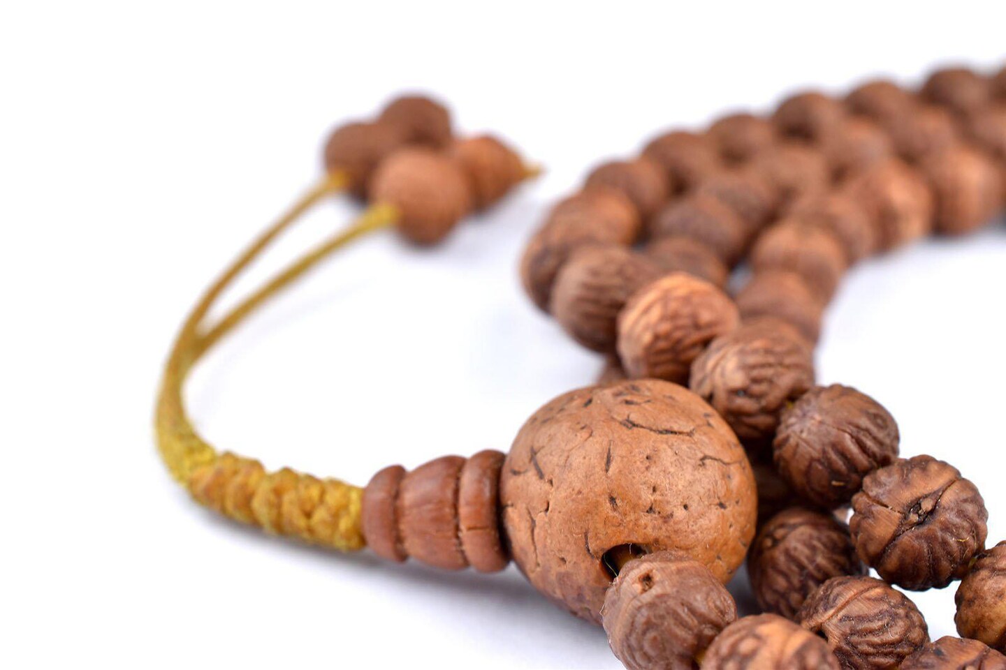 TheBeadChest Bodhi Seed Mala Prayer Beads 9mm Nepal Brown Wood 38 Inch Strand
