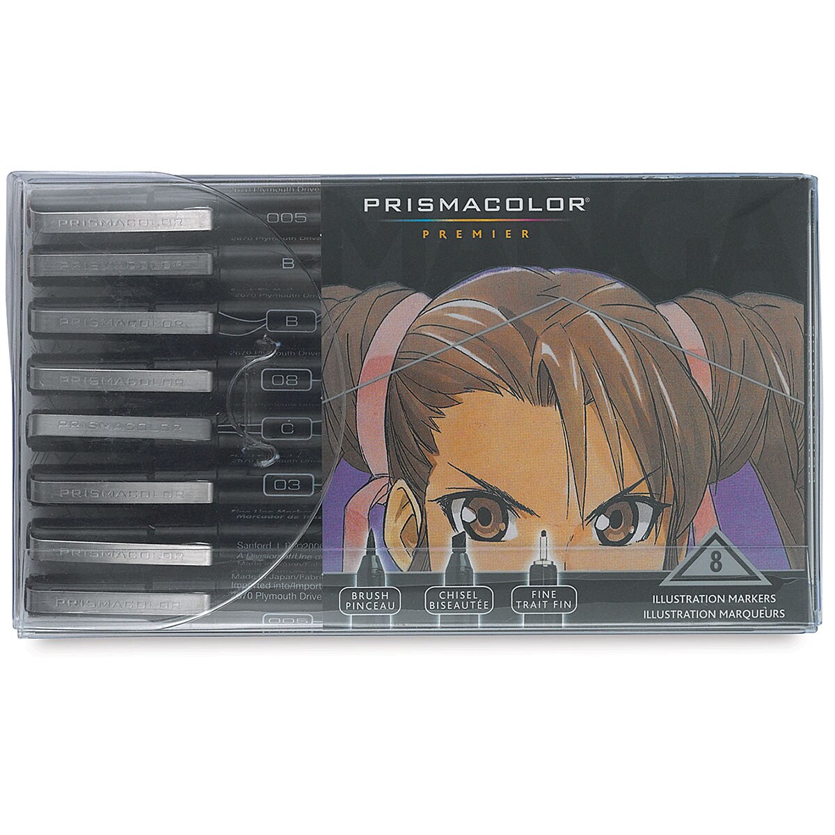 Prismacolor Premier Illustration Markers - Assorted Colors, Manga, Set of 8