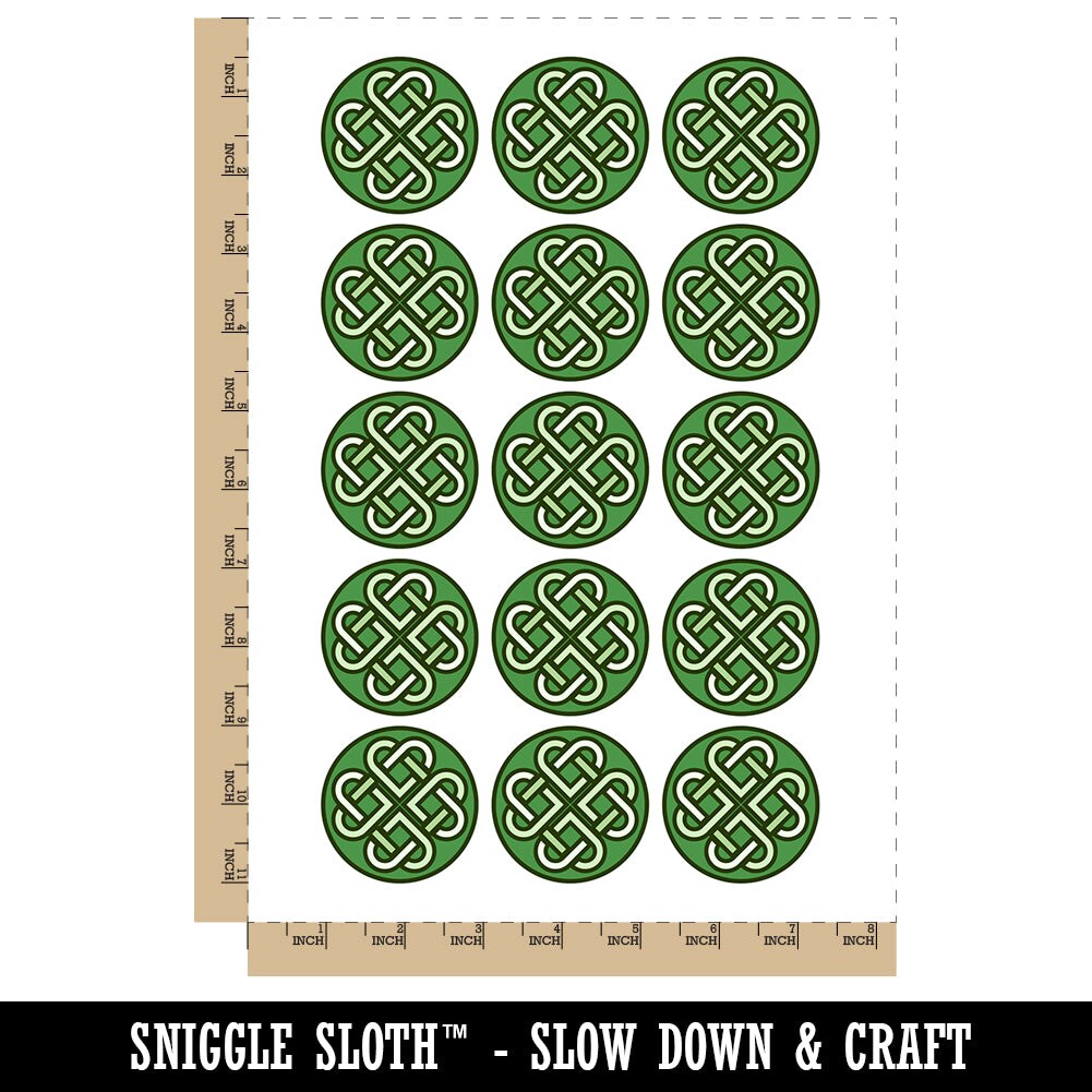 Celtic Shamrock Knot Outline Temporary Tattoo Water Resistant Fake Body Art Set Collection (1 Sheet)