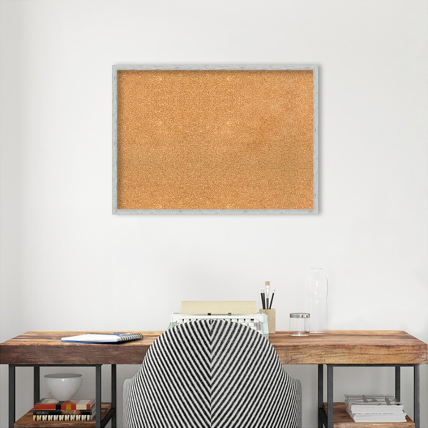 Imprint Wood Framed Corkboard, Natural Cork