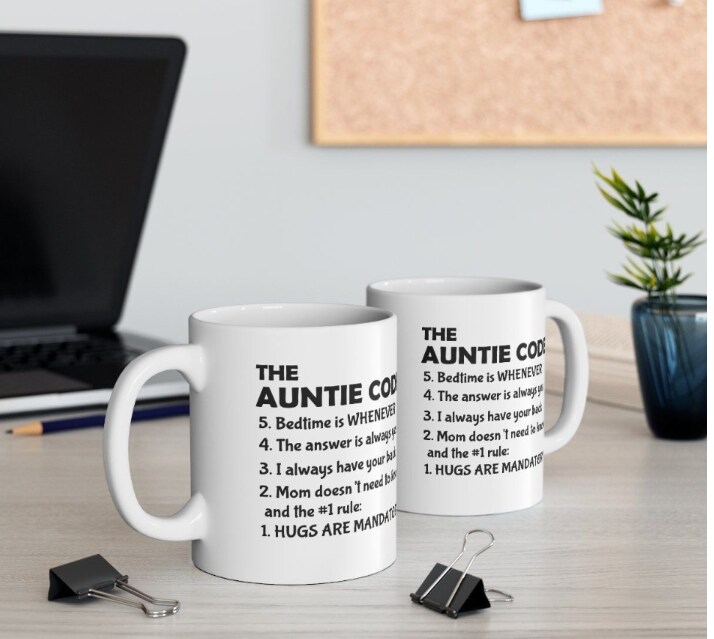 The Auntie Code White Ceramic Mug, 11oz | MakerPlace by Michaels