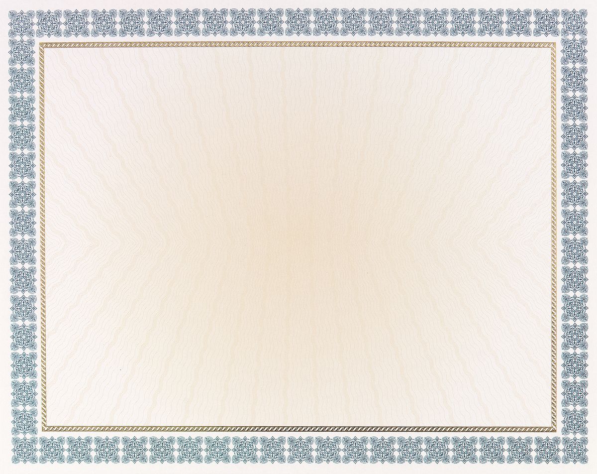 Great Papers! Westminster Certificate with Foil , Blue Border, 8.5" x 11", Printer Compatible, 15 Count