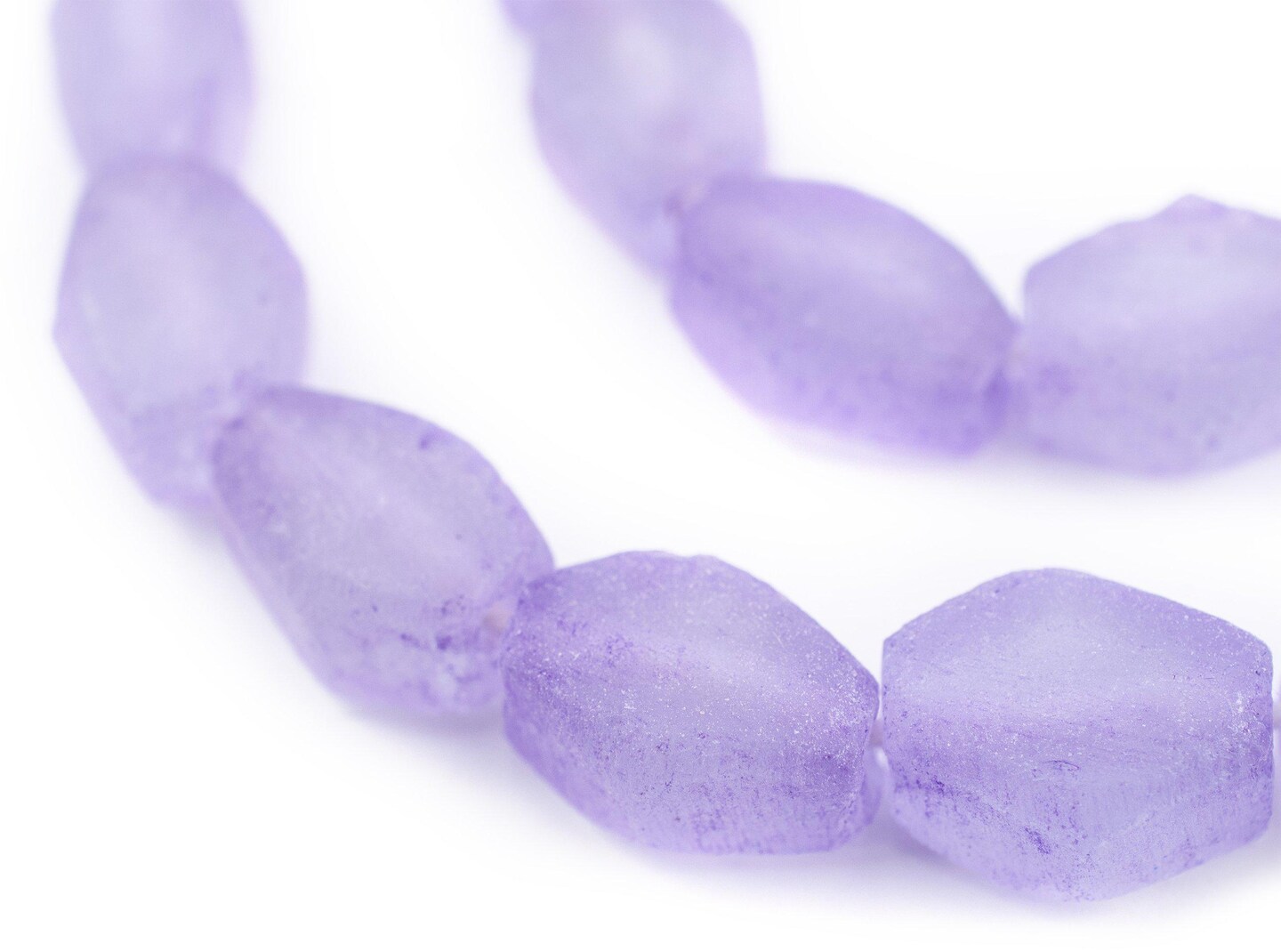 The Bead Chest Candied Purple Hexagon Java Recycled Glass Beads - Full Strand of Faceted Bottle Glass Beads | Approximately 29 Beads