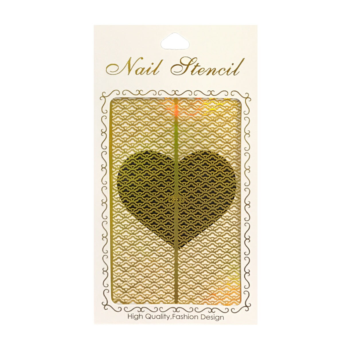 Wrapables Gold Nail Art Guide Large Nail Stencil Sheet - Sunrise