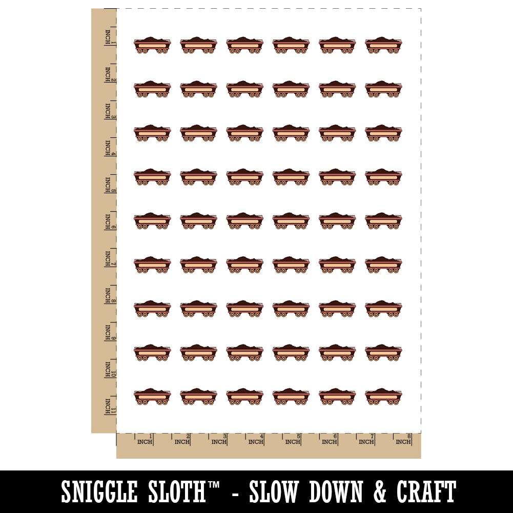Classic Vintage Locomotive Train Tender Coal Fuel Car Temporary Tattoo Water Resistant Body Art Set Collection (1 Sheet)