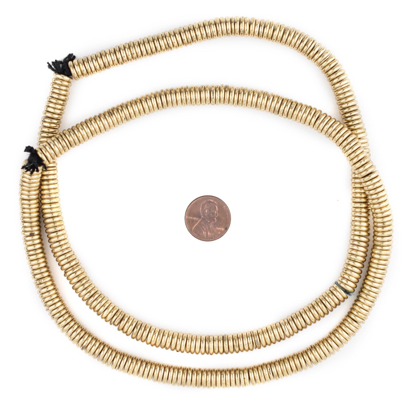 TheBeadChest Brass Donut 8mm Beads, Full Strand of Quality Metal Spacers for DIY Jewelry Design