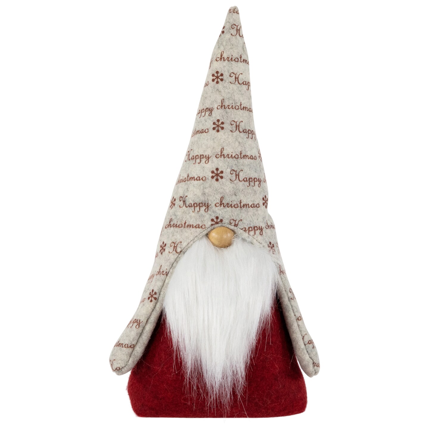 Northlight Standing Gnome with Snowflake Hat "Happy Christmas" Figure - 12"