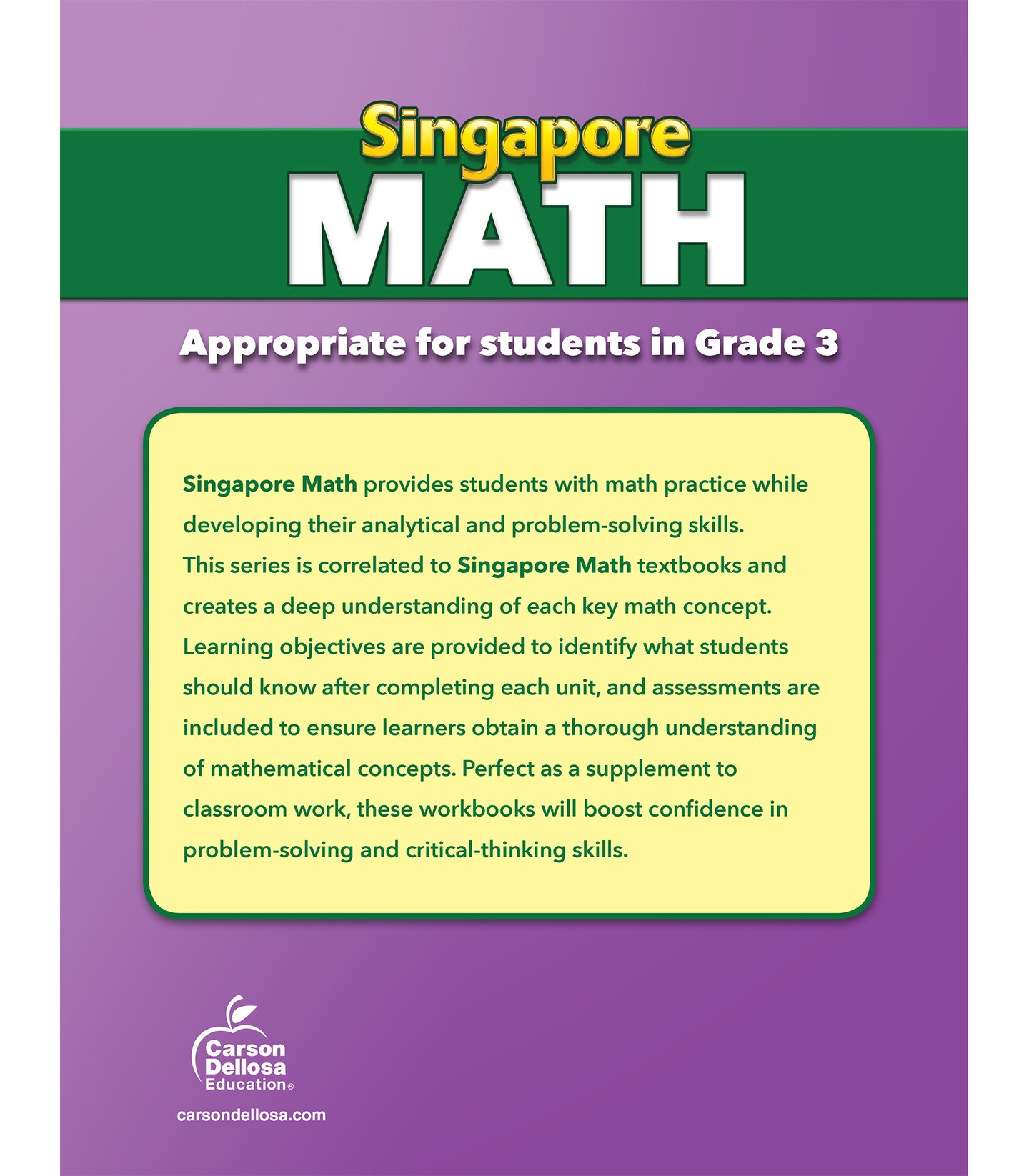 Singapore Math Grade 3, Multiplication Workbook, Division, Fractions and More for Homeschool and Classroom