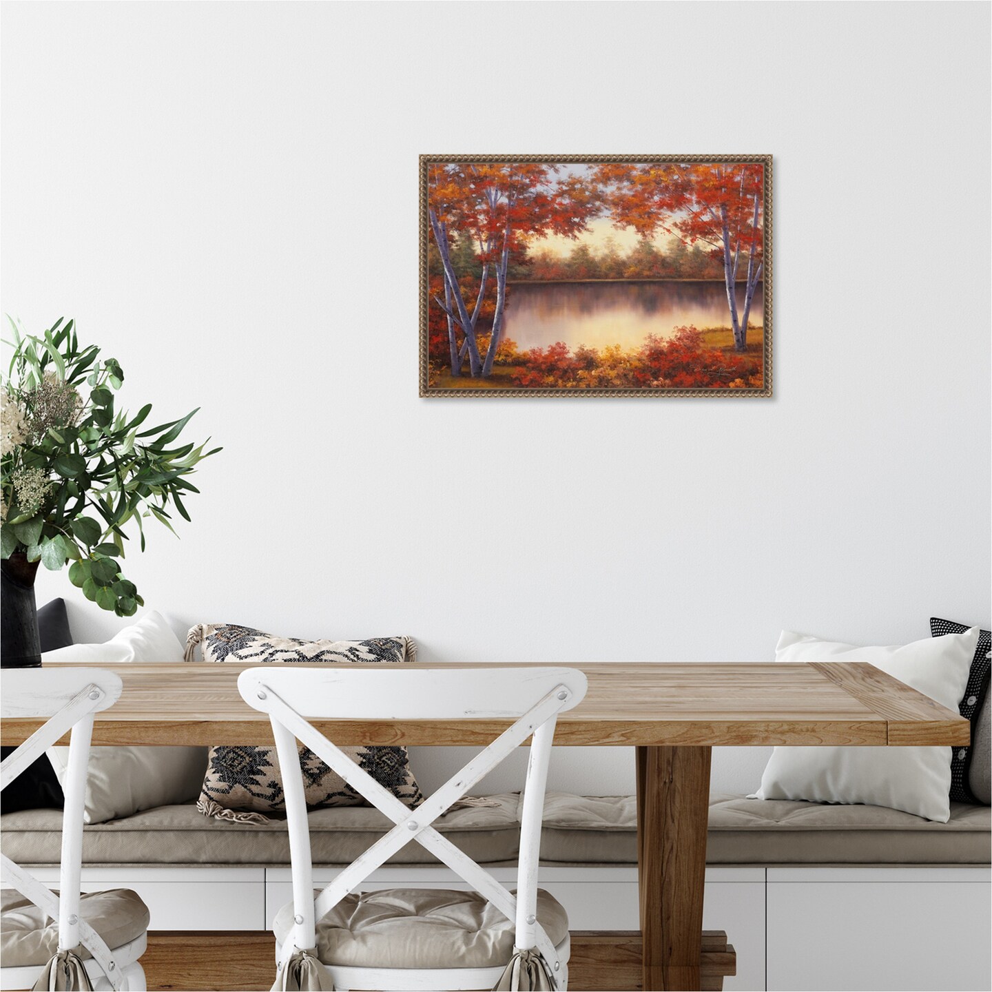 Red and Gold by Diane Romanello Framed Canvas Wall Art