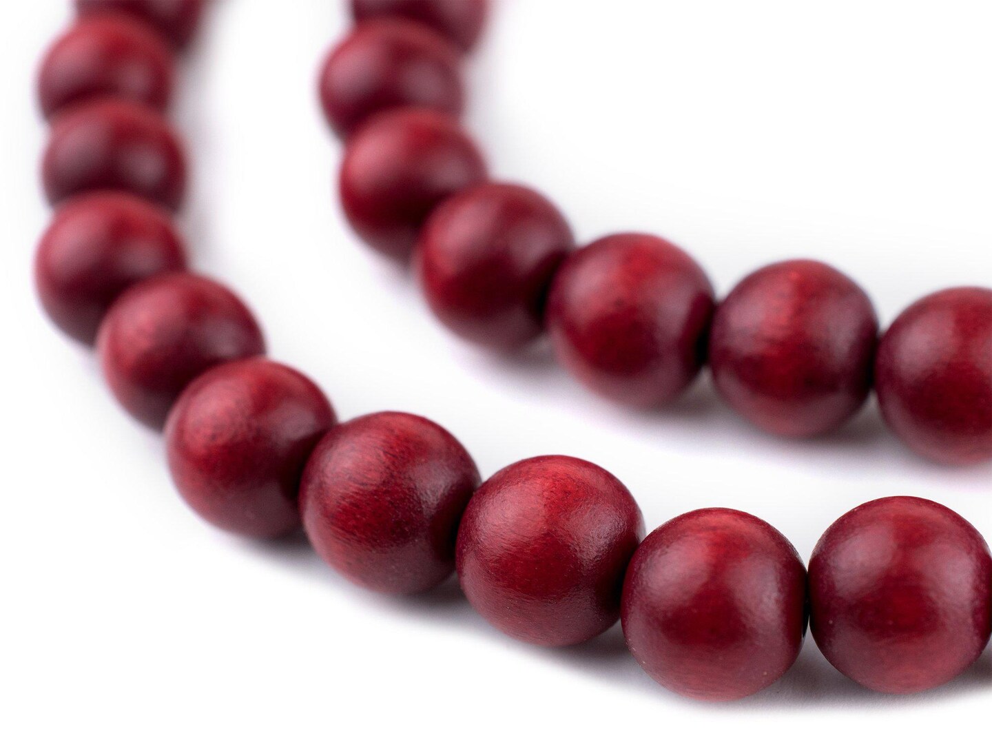 TheBeadChest 10mm Natural Round Wood Beads, Wooden Beads Loose Wood Spacer Beads for DIY Jewelry Making, 4 Sizes (8mm, 10mm, 12mm, 20mm) - Red