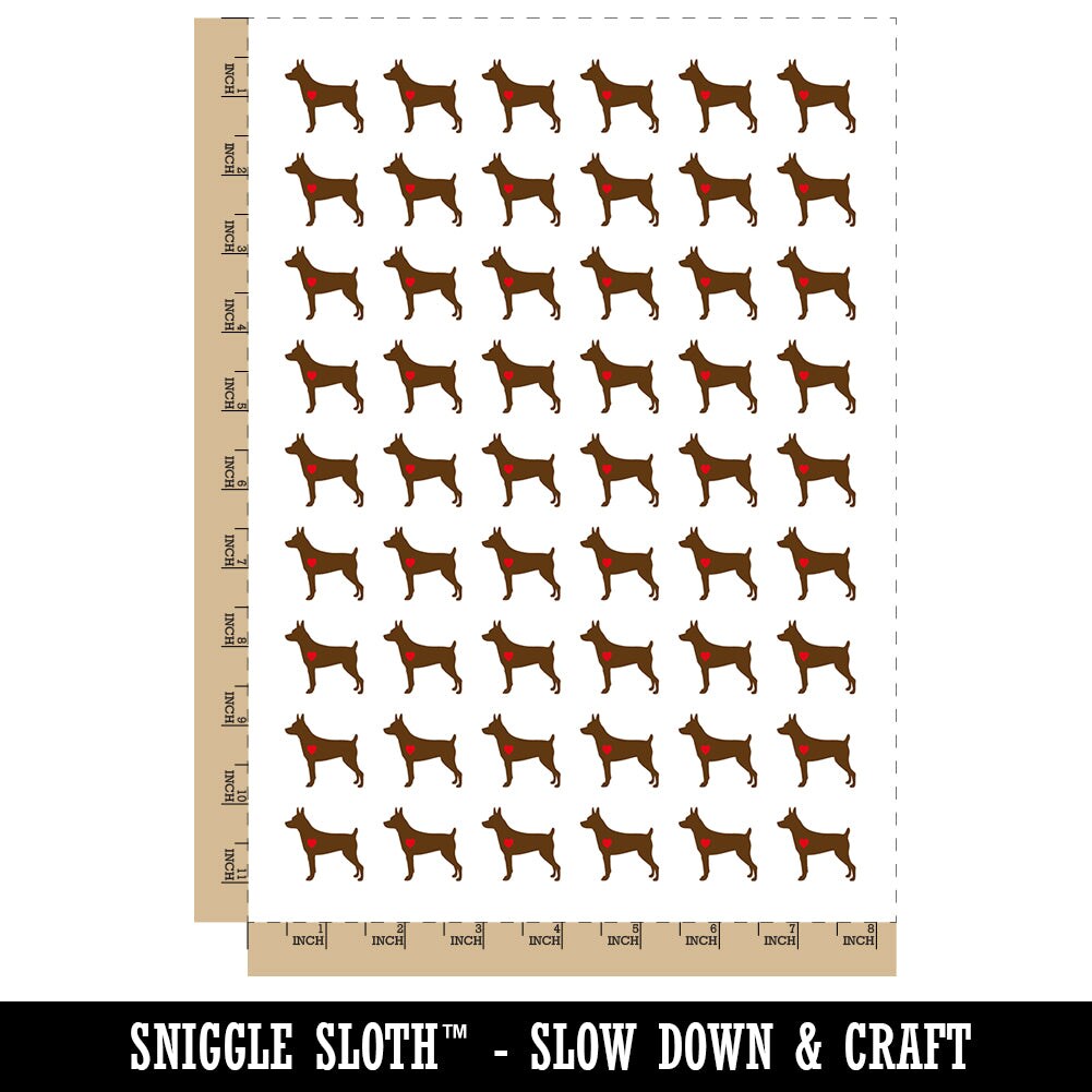 Rat Terrier Dog with Heart Temporary Tattoo Water Resistant Fake Body Art Set Collection (1 Sheet)