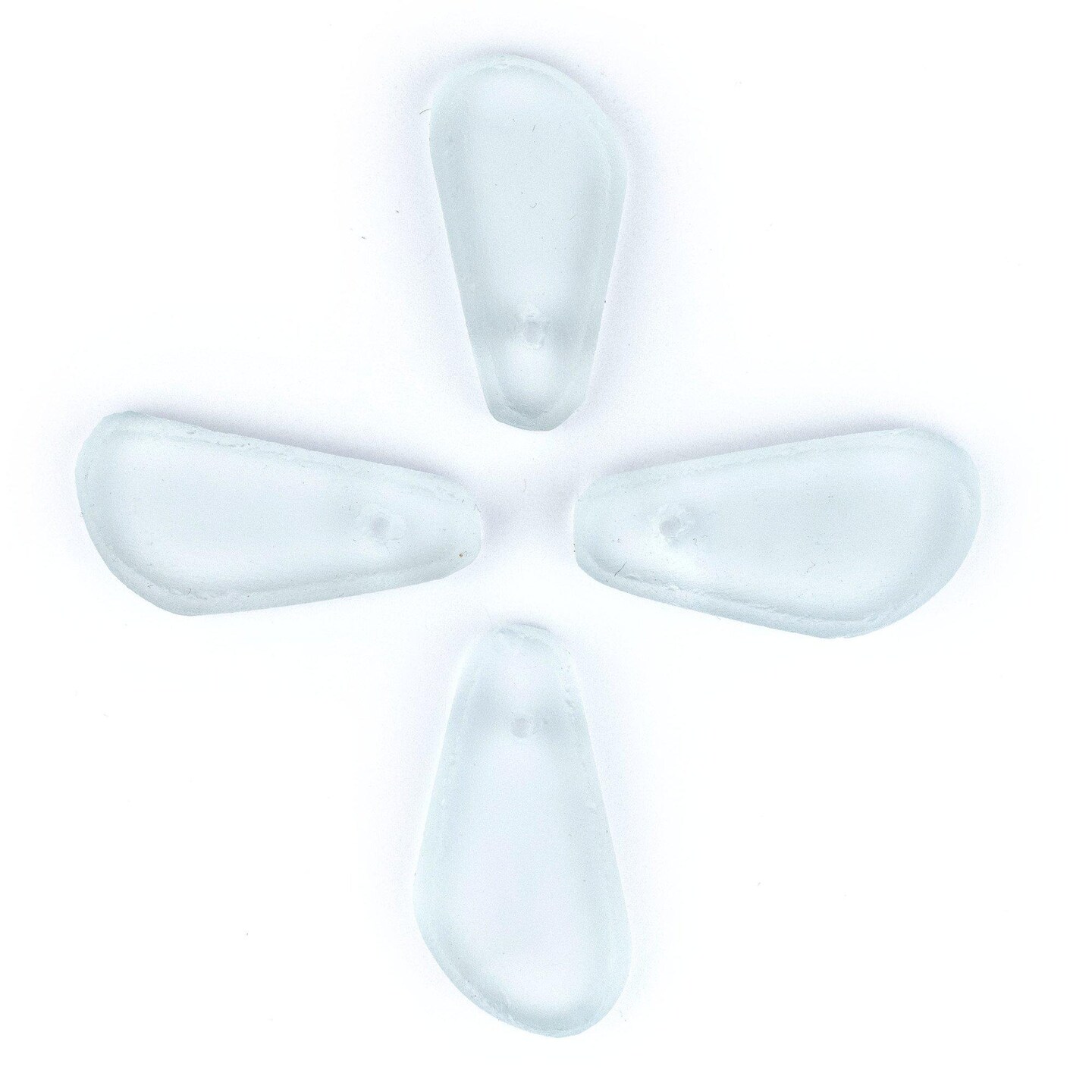 The Bead Chest Teardrop Sea Glass Pendants, Frosted Matte Eco-Friendly Translucent Recycled Glass Charms for Jewelry & Necklace Making