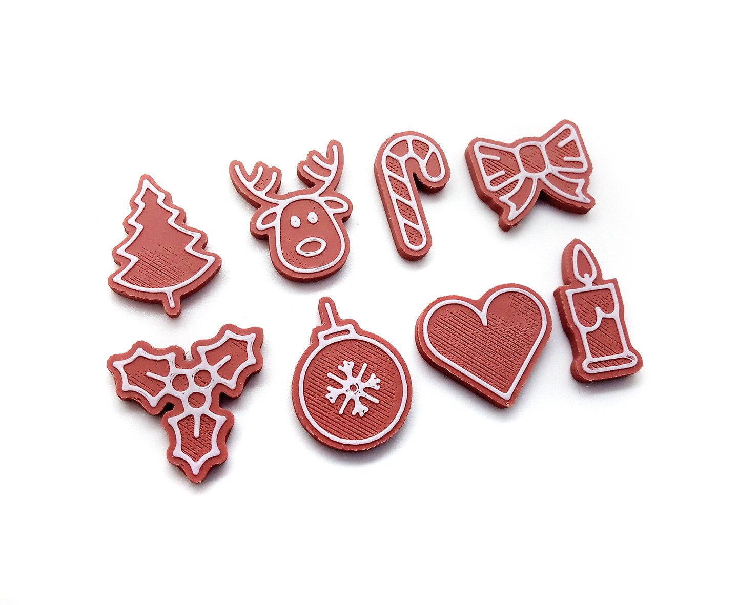 Miniature Gingerbread Cookies, 1:6 Scale Dollhouse Christmas Food, Set of 8, Adorabilities