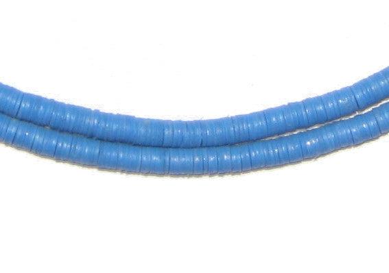 African Vinyl Beads, Ghana Vulcanite Crafts Supplies for DIY Jewelry Making, Necklaces, Bracelets (4mm, Blue)