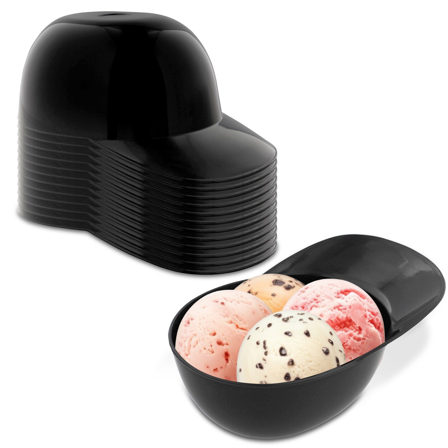 Lot45 Mini Baseball Helmet Ice Cream Snack Bowls - 12pc 8oz White Baseball Cups