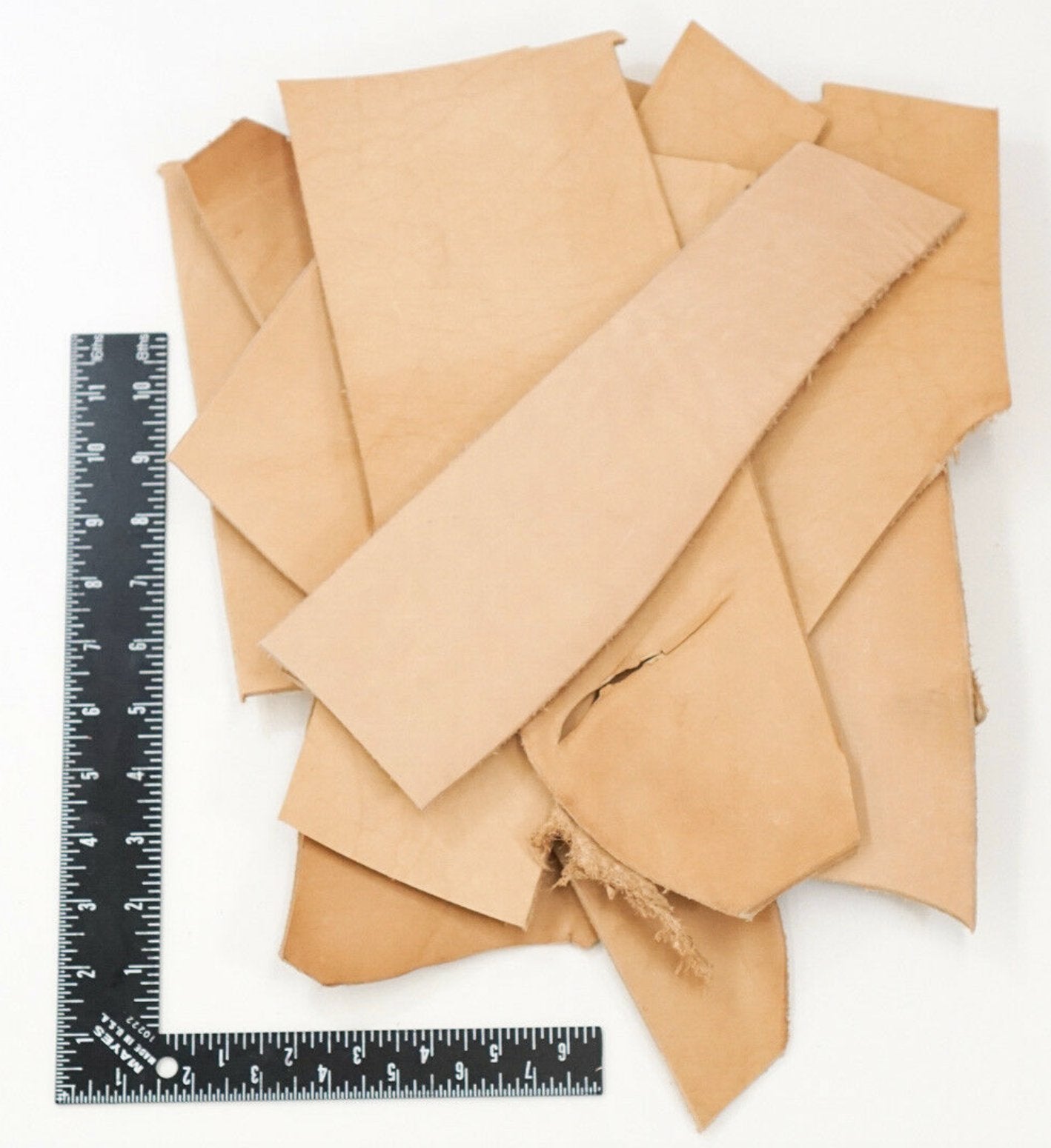 ELW 2LB Vegetable Tan Tooling Cowhide Leather Scraps 6-10 oz. Thickness Pieces