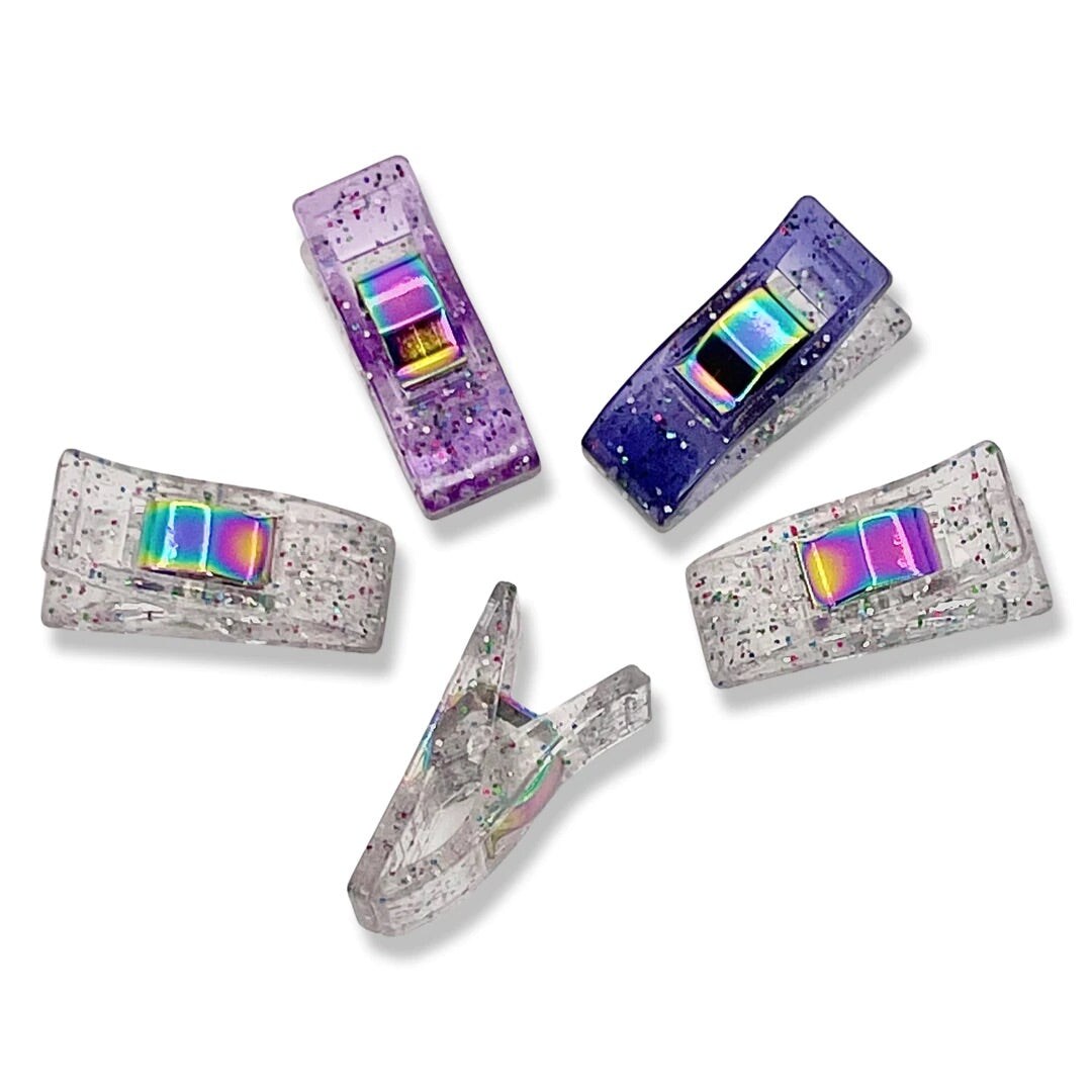 Purple Mix Glitter Sewing Clips Michaels