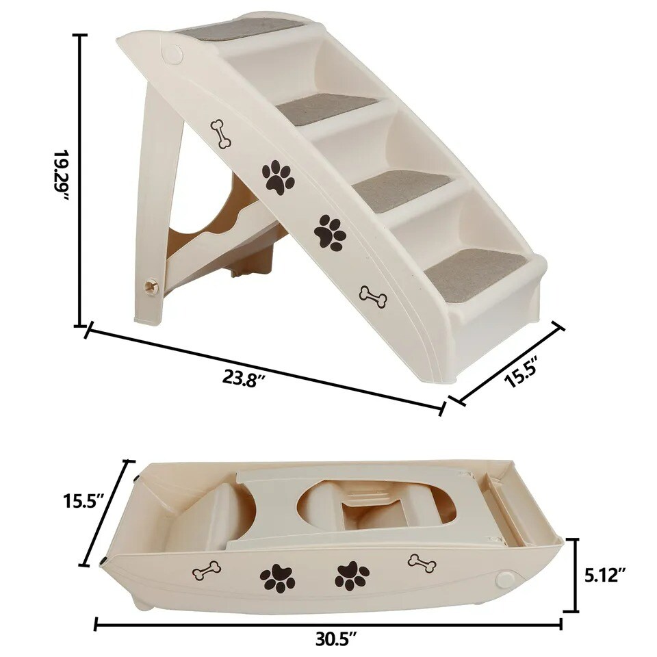 Foldable Dog Ramp Stairs For Small Pets Dog Pickup Travel Ladder MAX 100 LB