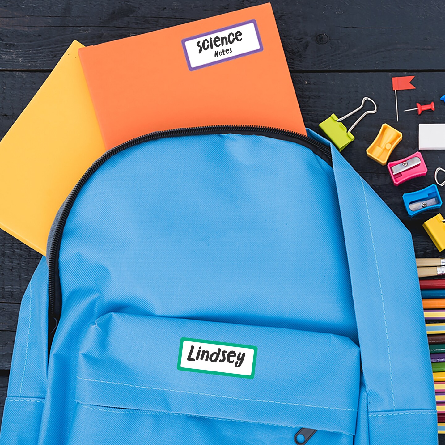 Avery No-Iron Fabric Name Labels, Rainbow Borders Preprinted Designs, Handwrite-Only, 24 Preprinted Labels (40706)