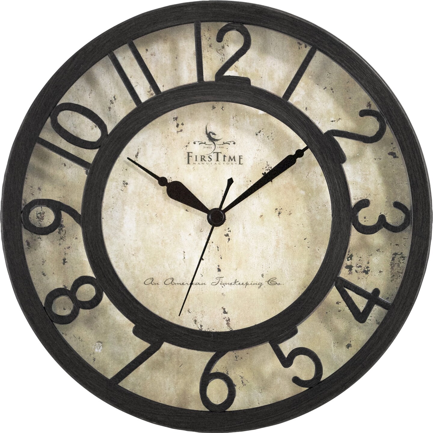 FirsTime &#x26; Co. Bronze Raised Number Wall Clock, Traditional, Analog, 8 x 2 x 8 in