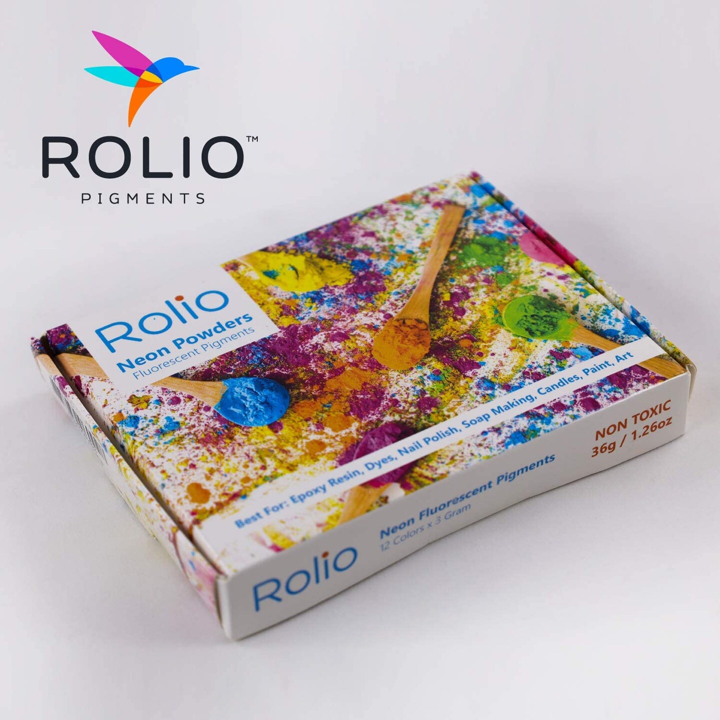 Rolio Fluorescent Neon Powder - 10g 12 Colors Set