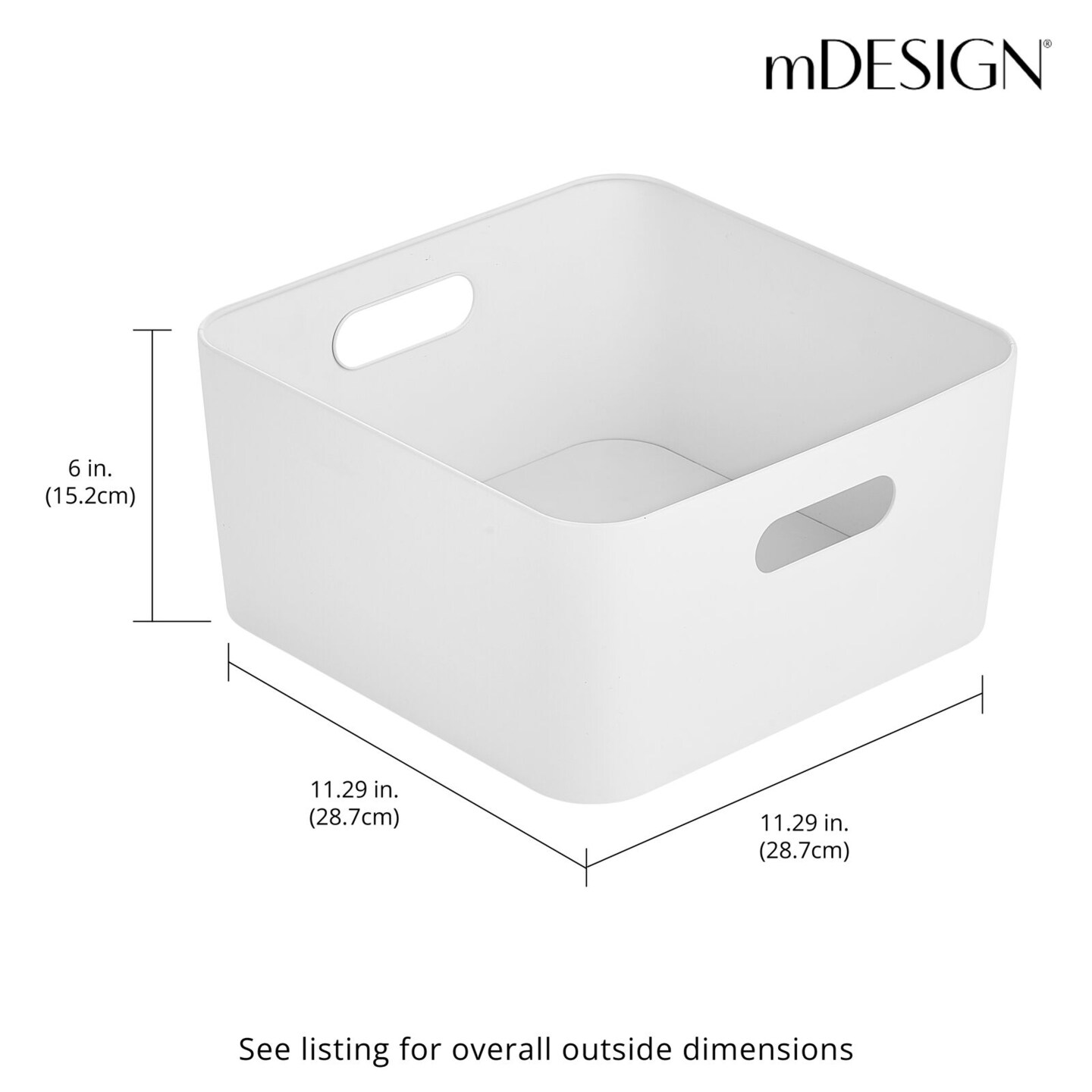 mDesign Medium Metal Kitchen Storage Container Bin Basket with Handles
