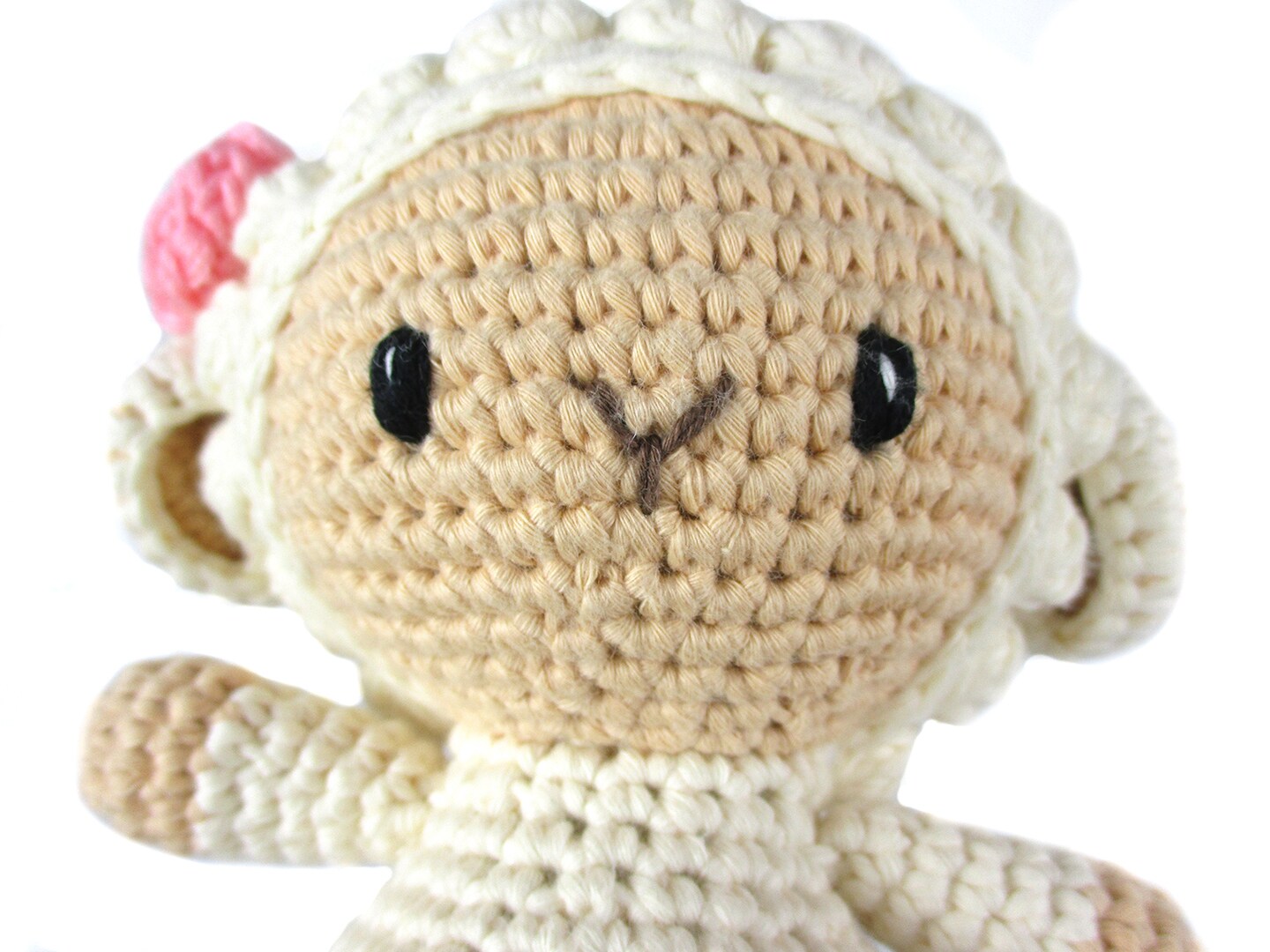 Hand Crochet Stuff Plush Toy, Mini Barbra the Cream Sheep