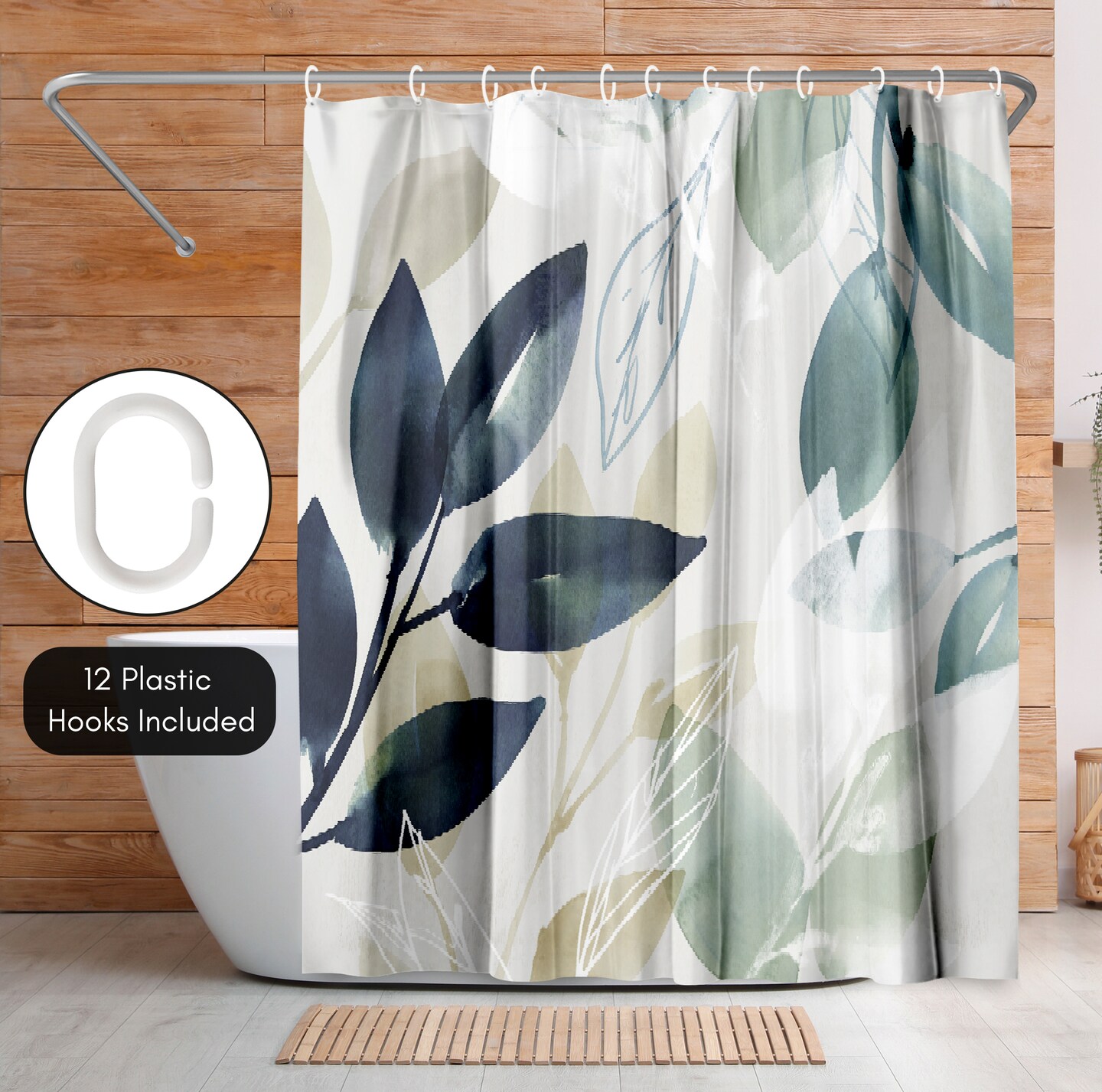 Americanflat 71" x 74" Shower Curtain, Green Sleeves I by PI Creative Art
