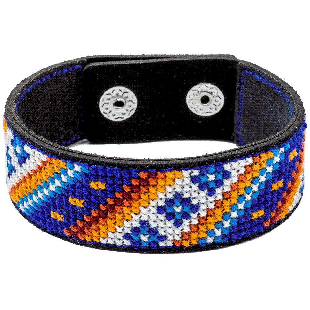 Cross-stitch kit on artificial leather