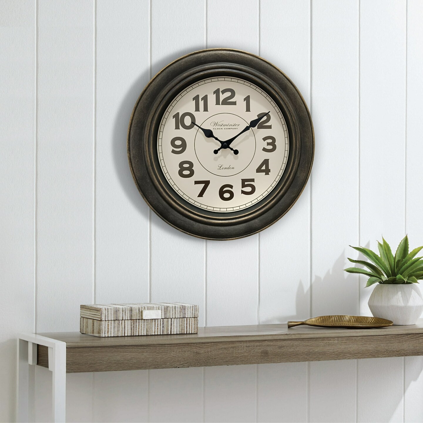 Mainstays 15&#x22; Analog Decorative Wall Clock, Brushed Copper