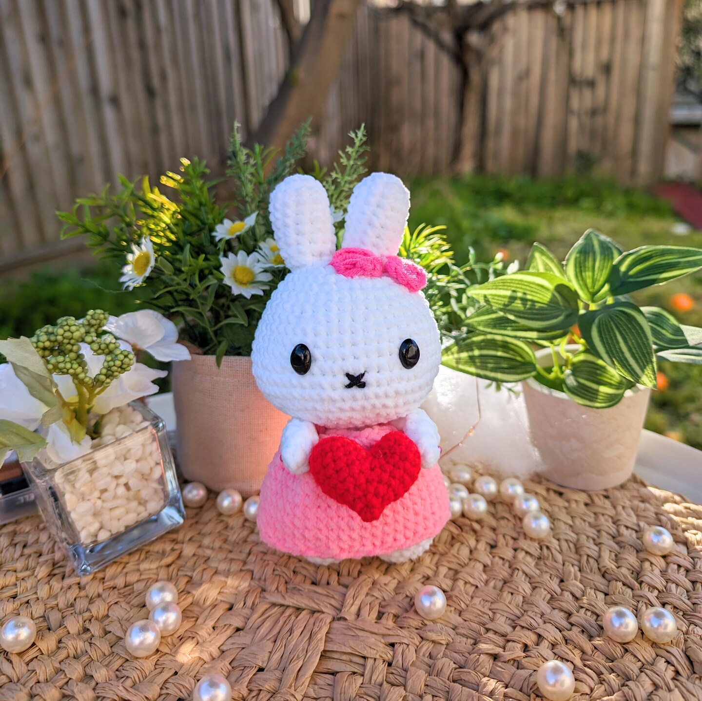 pretty bunny amigurumi in pink dress Little bunny in a dress amigurumi pattern