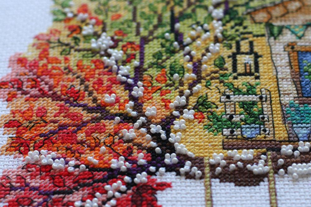 Cross-stitch kit Cat house