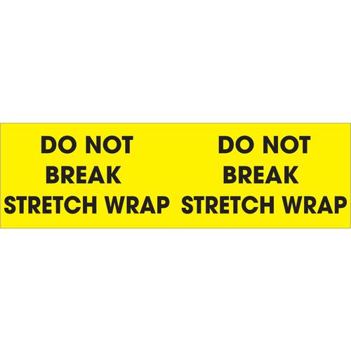 Tape Logic Labels, "Do Not Break Stretch Wrap", 3" x 10", Fluorescent