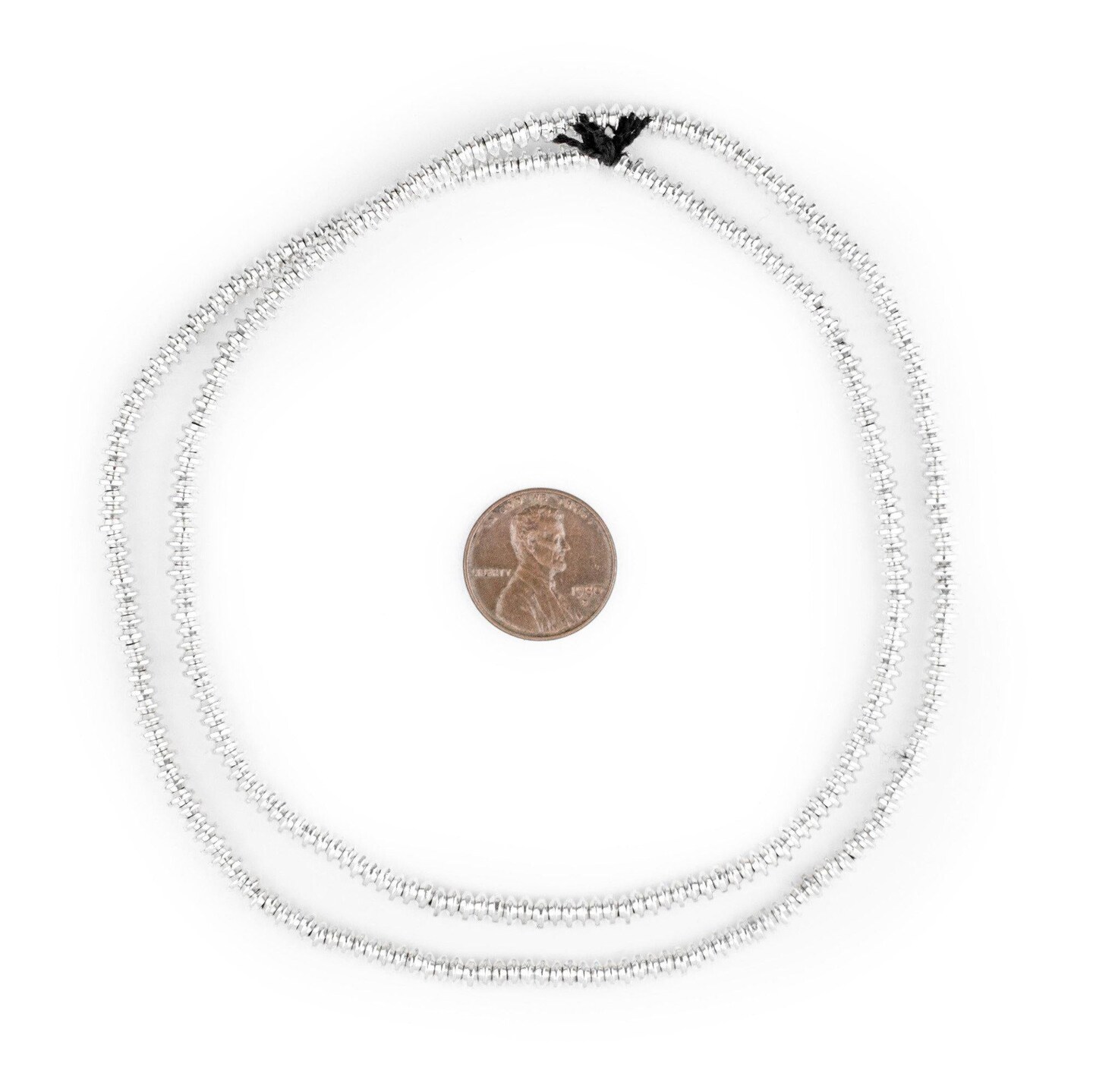 The Bead Chest Shiny Silver Saucer Beads 4mm White Metal 24 Inch Strand