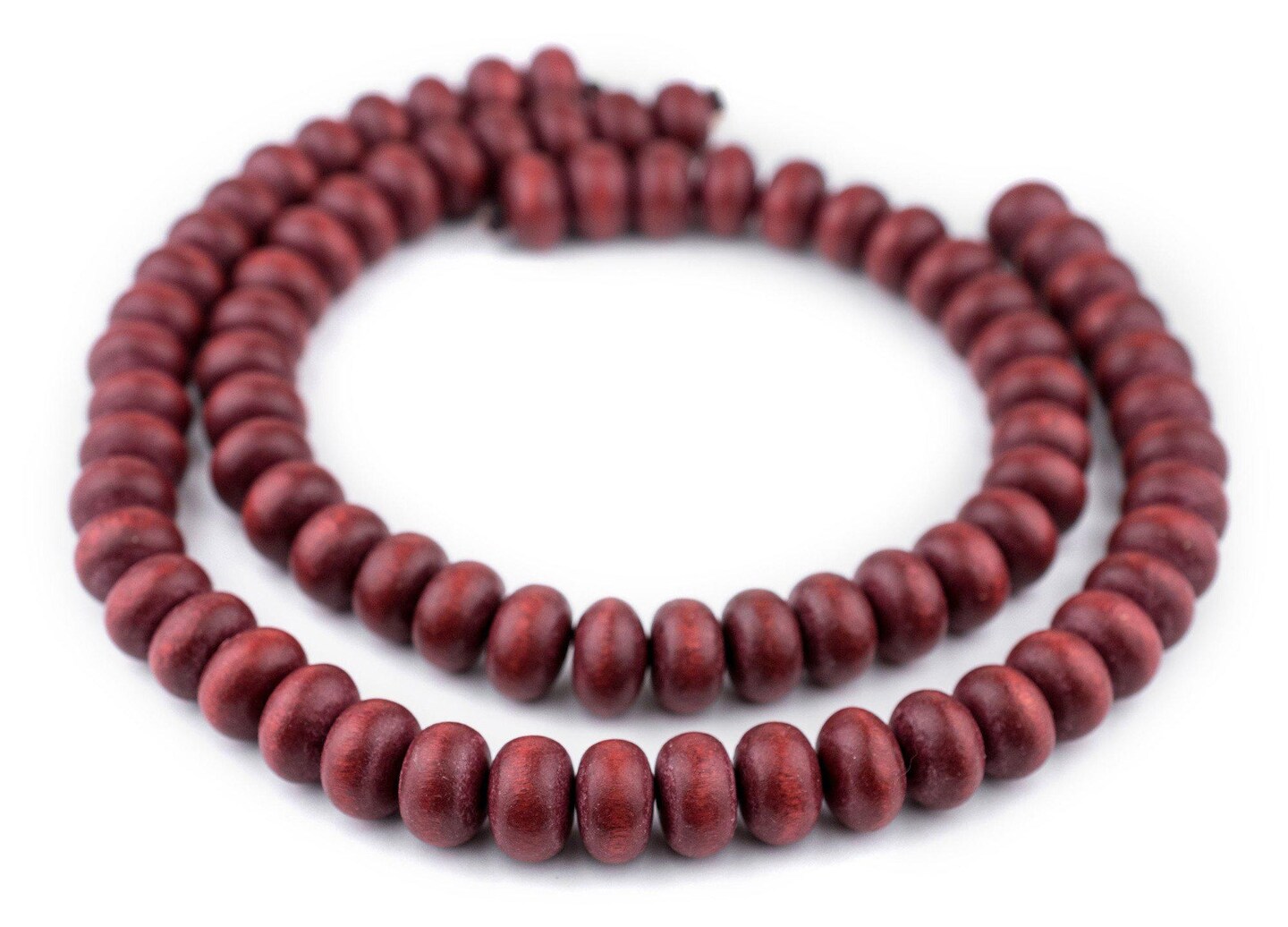 TheBeadChest Cherry Red Abacus Natural Wood Beads (10x15mm): Organic Eco-Friendly Wooden Bead Strand for DIY Jewelry, Crafts, Necklace and Bracelet Making